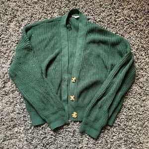 Green button up cardigan